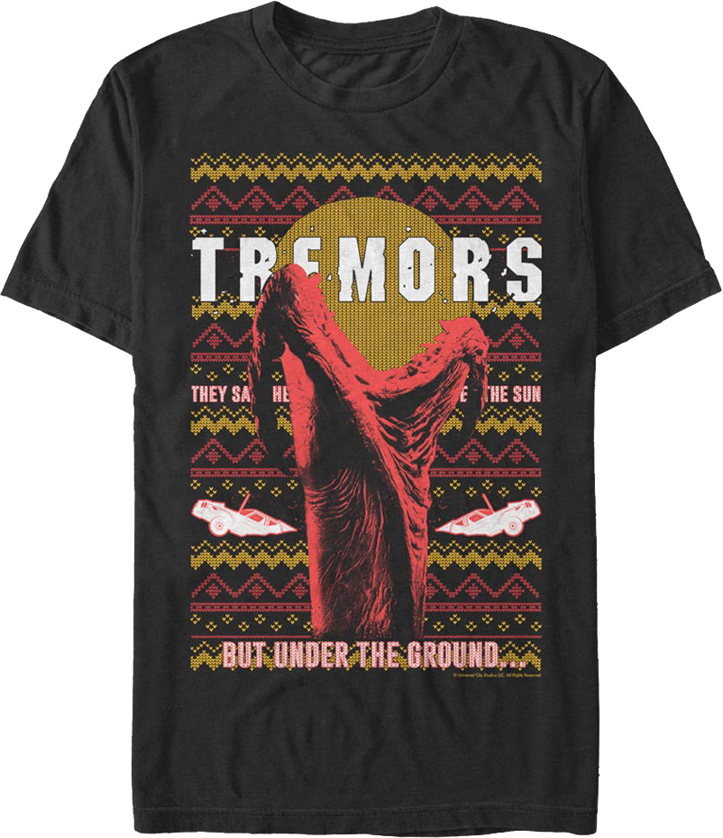 Under The Ground Faux Ugly Christmas Sweater Tremors T-Shirt product image 1