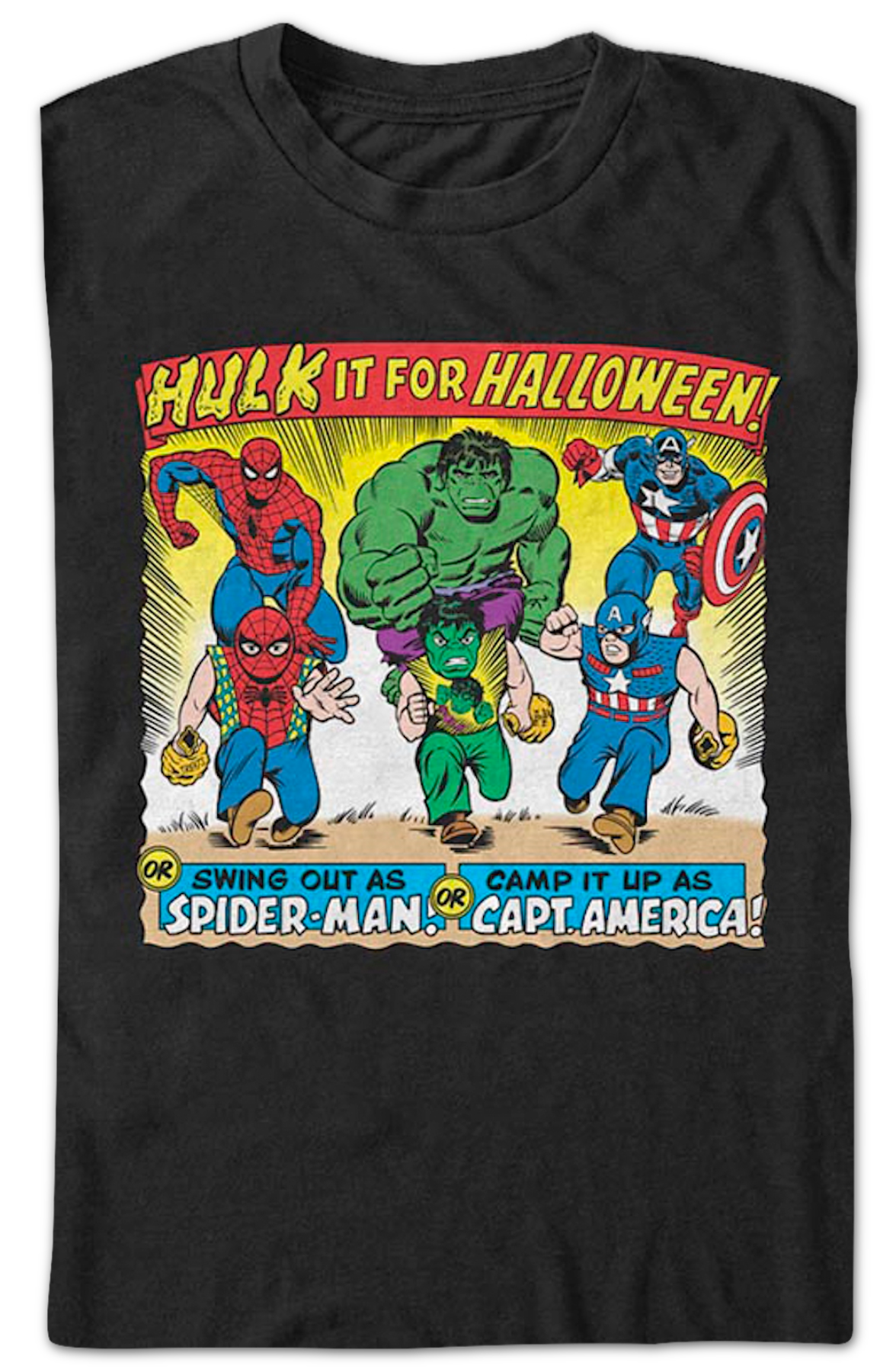 Vintage Avengers Halloween Costumes Ad Marvel Comics T-Shirt product image 2