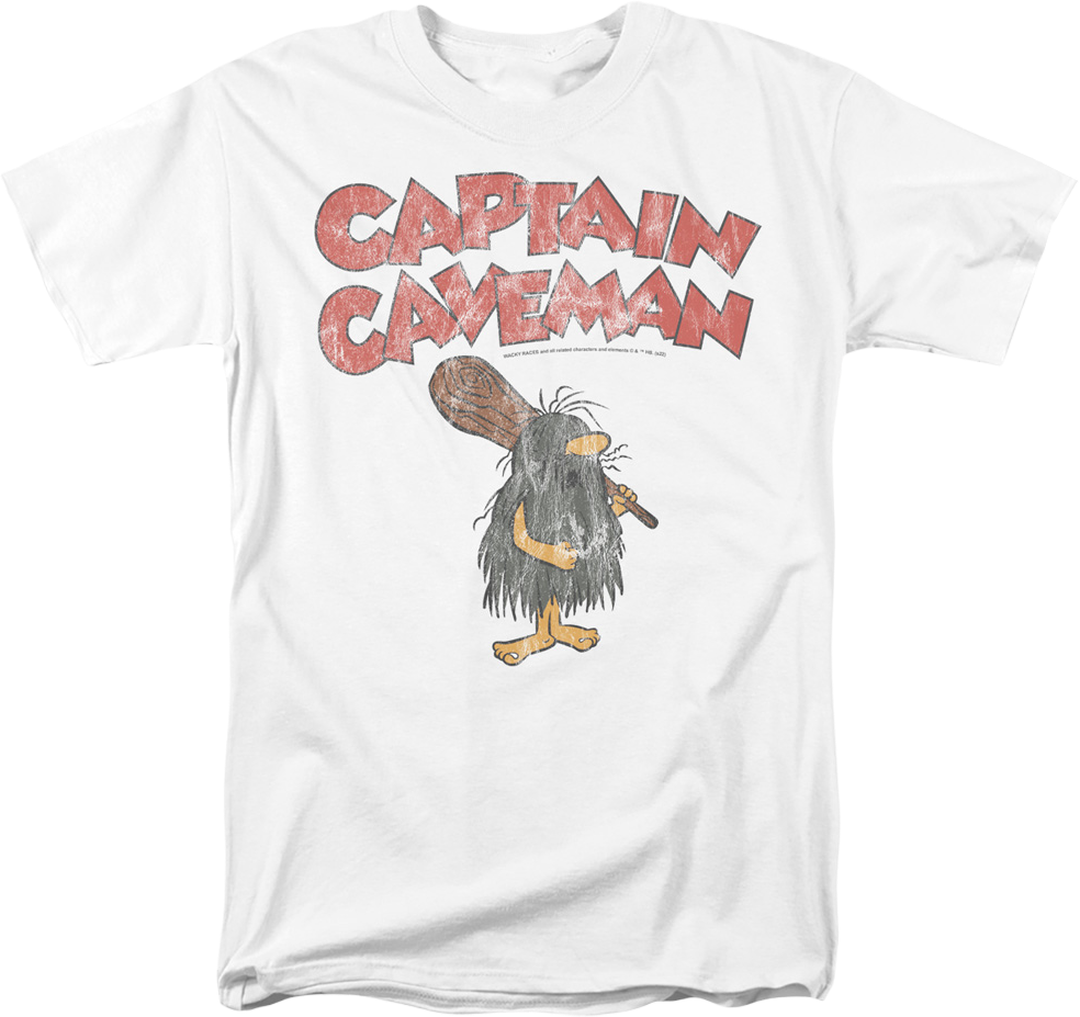 Vintage White Captain Caveman T-Shirt product image 1