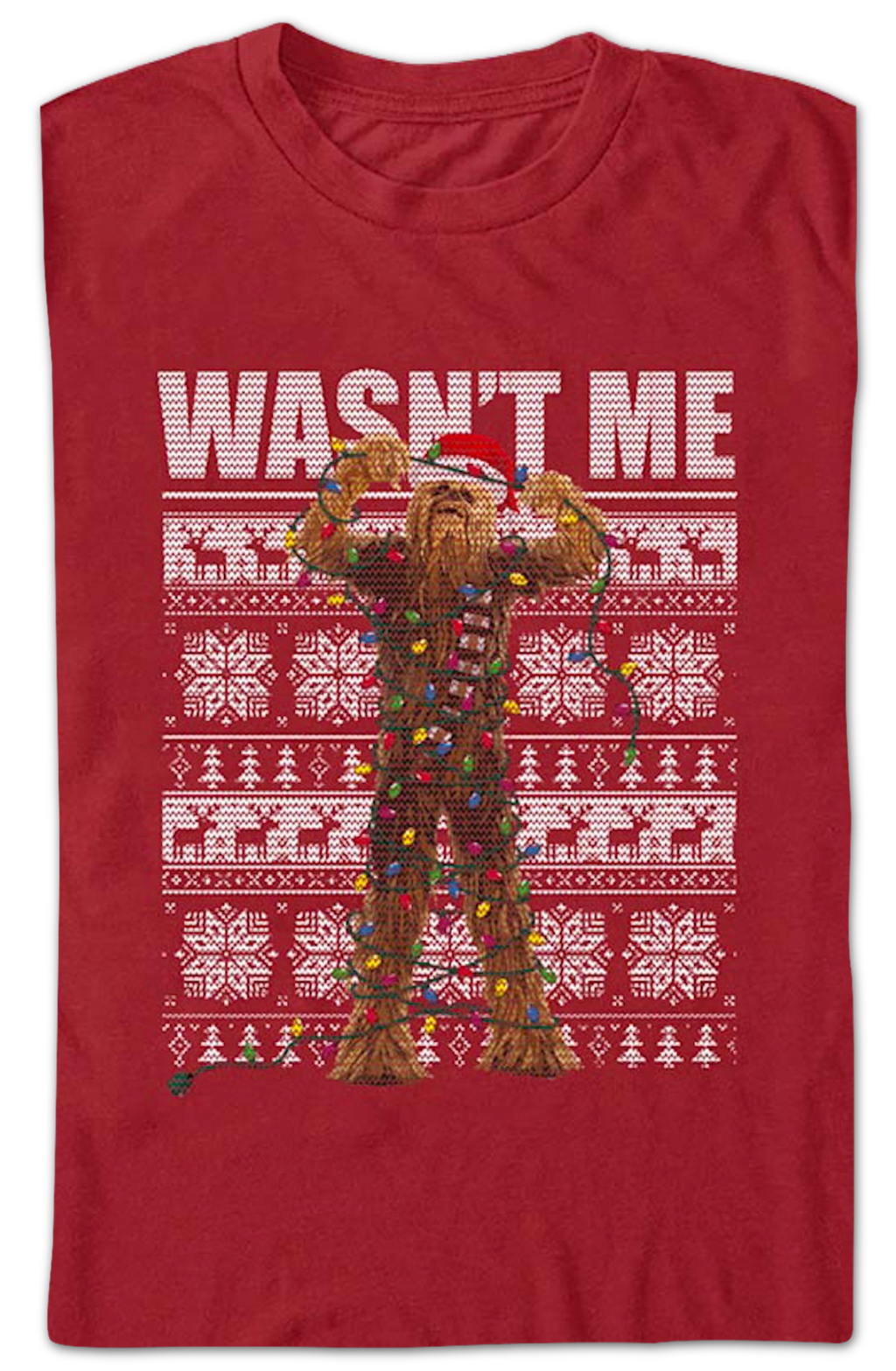 Wasn't Me Chewbacca Faux Ugly Christmas Sweater Star Wars product image 2