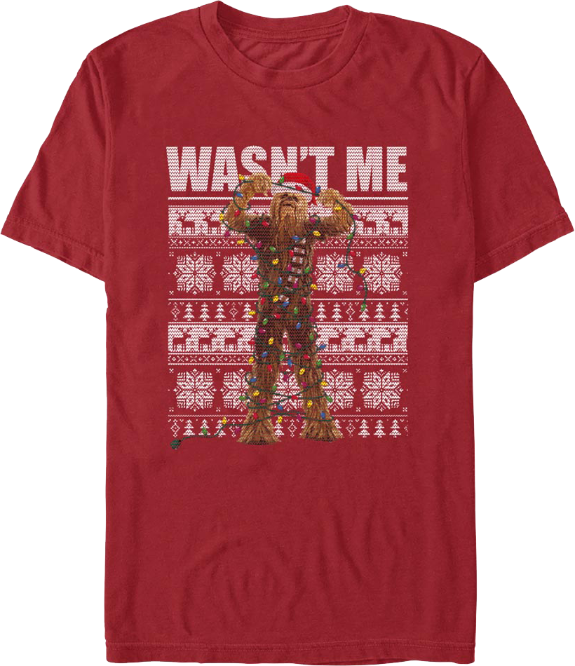Wasn't Me Chewbacca Faux Ugly Christmas Sweater Star Wars product image 1