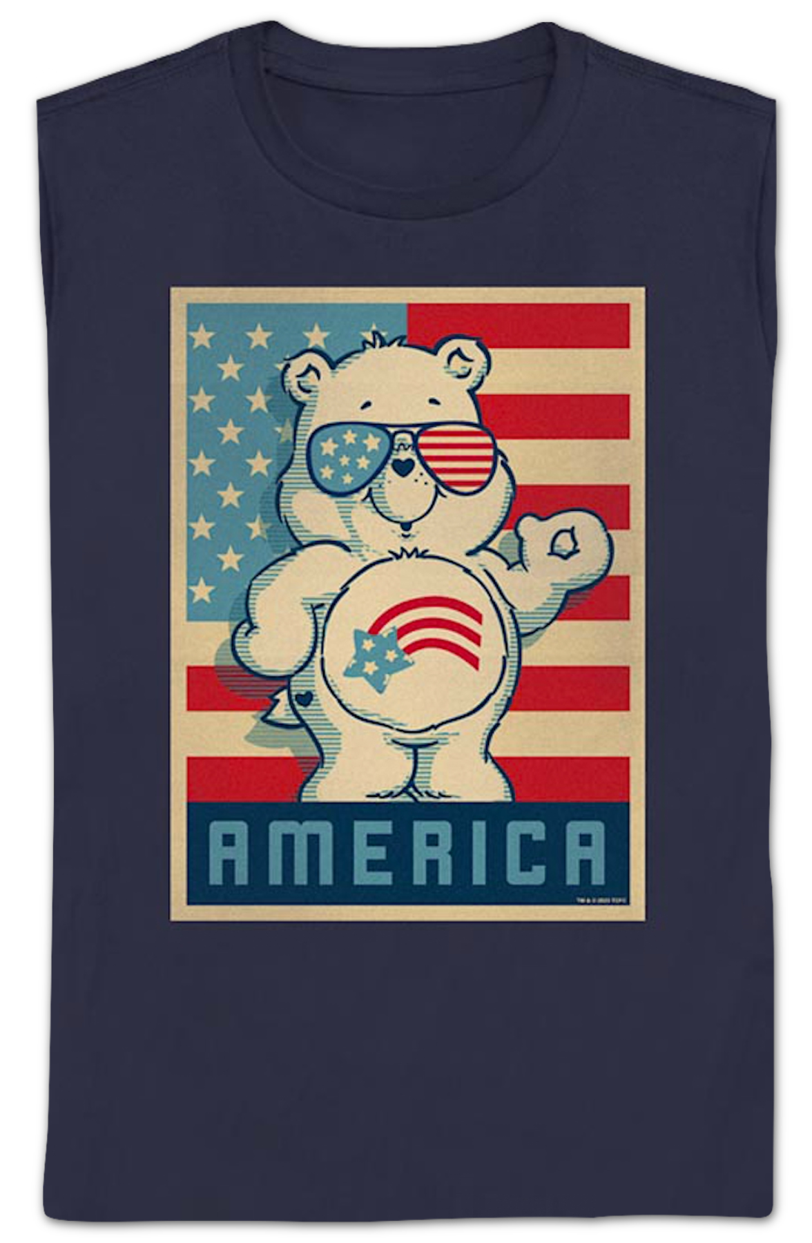 Womens America Cares Bear Patriotic Pose Care Bears Shirt product image 2
