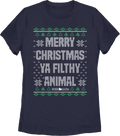 Womens Filthy Animal Faux Ugly Sweater Home Alone Shirt product image 1