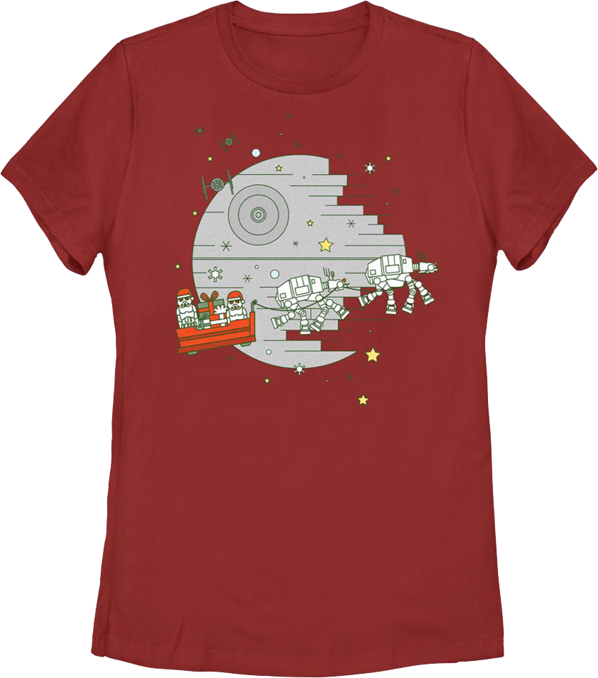 Womens Galactic Empire Christmas Sleigh Star Wars Shirt product image 1