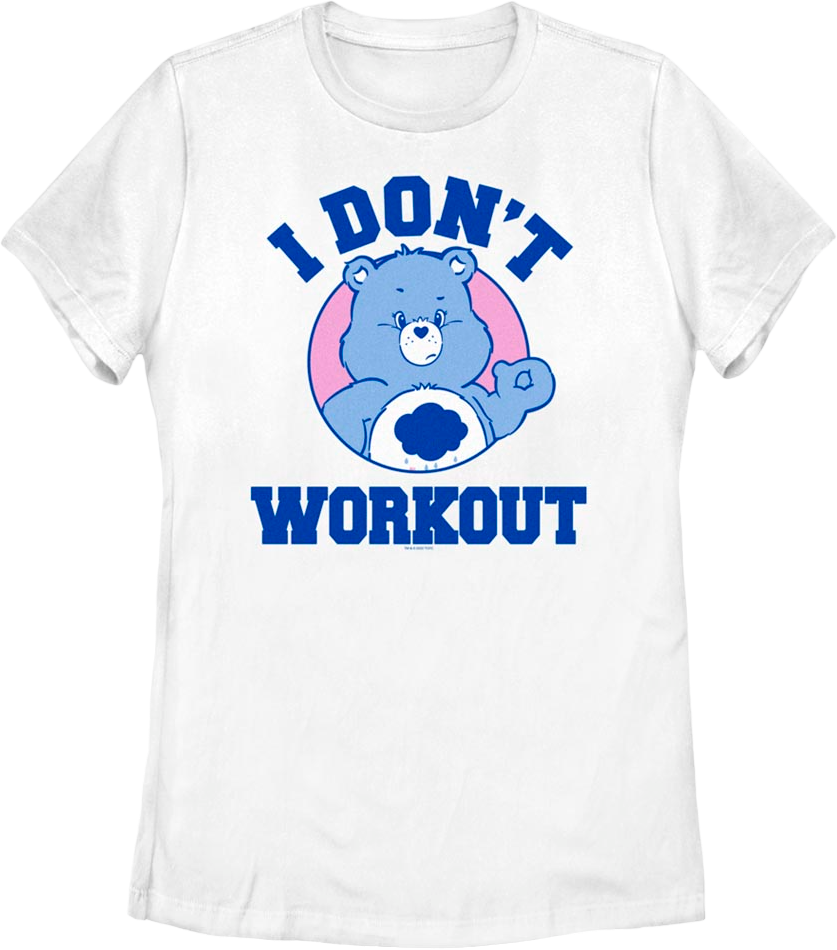 Womens Grumpy Bear I Don't Workout Care Bears Shirt product image 1