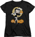 Womens Halloween Pumpkin Patch Betty Boop Shirt product image 1