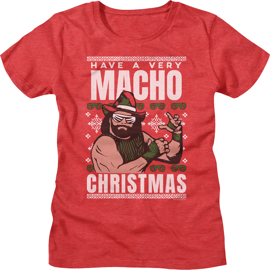 Womens Macho Christmas Faux Ugly Sweater Man Randy Savage product image 1