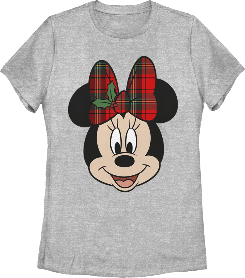 Womens Minnie Mouse Christmas Bow Disney Shirt product image 1