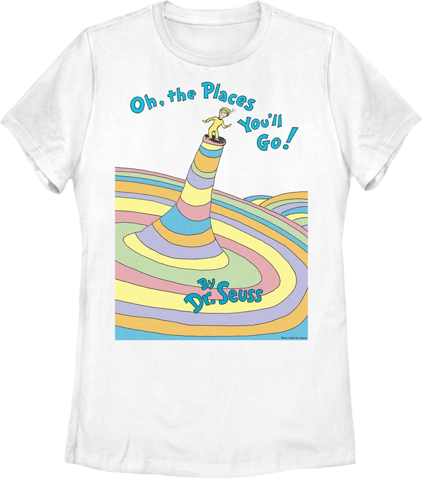 Womens Oh, The Places You'll Go Cover Dr. Seuss Shirt product image 1