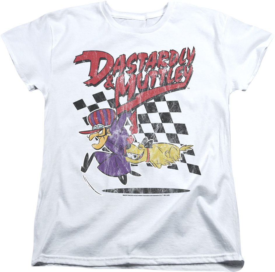 Womens Vintage White Dastardly & Muttley Wacky Races Shirt product image 1