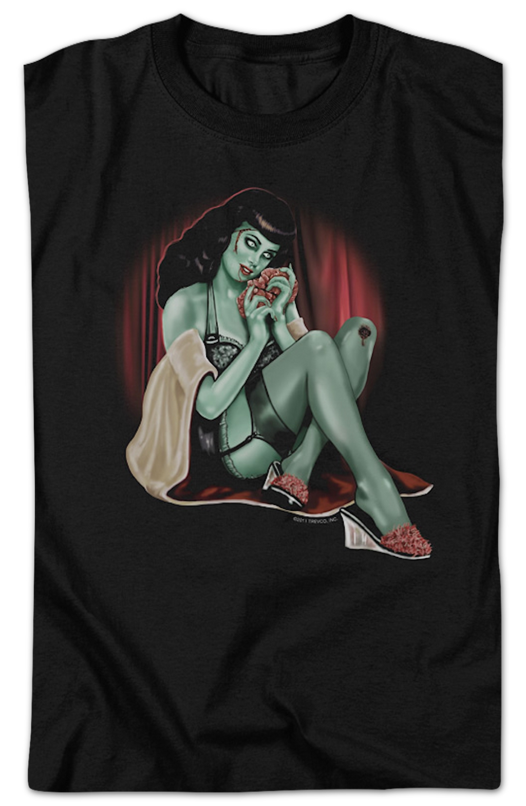 Zombie Pinup Girl T-Shirt product image 2